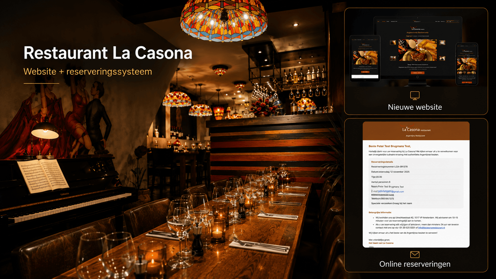 Een website die de sfeer van La Casona vertaalt naar online
